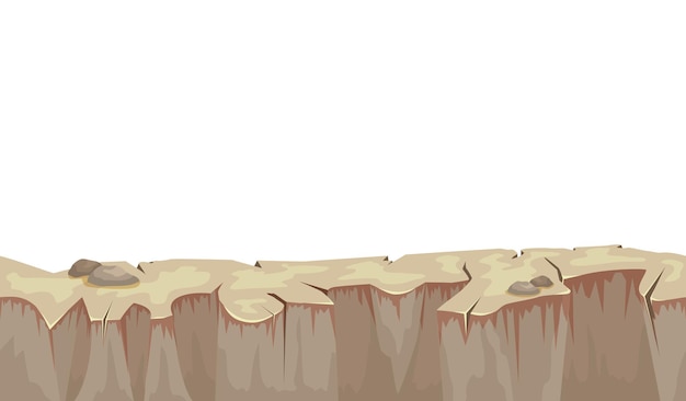 Vetor grátis desenho animado da paisagem pedregosa para ilustração da interface do usuário do jogo