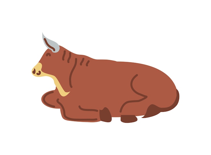 Vetor grátis desenho animado de animal de vaca ilustração isolada