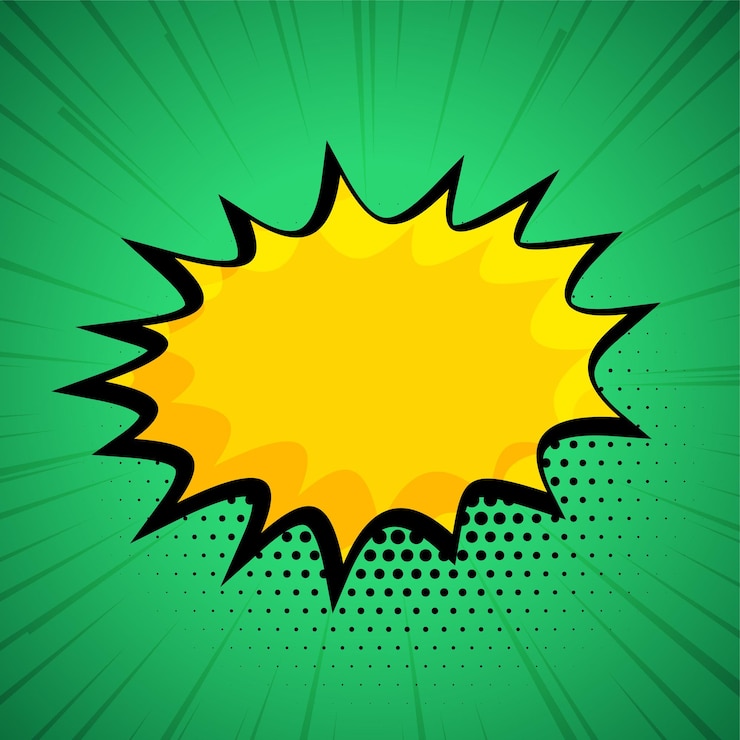 Vetor grátis desenho animado fala explosão de bolha vintage design de fundo vetor