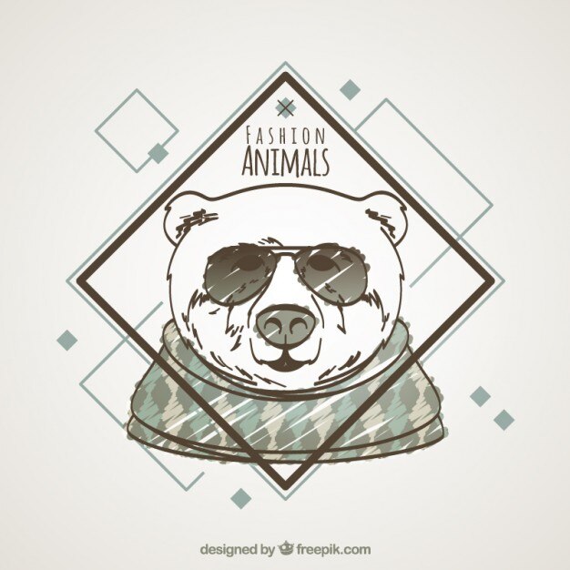 Vetor grátis desenho animais de moda