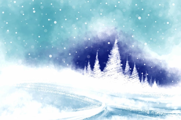 Desenho aquarela pintado à mão para fundo de temporada de natal e feliz ano novo