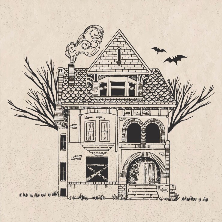 Vetor grátis desenho casa de halloween