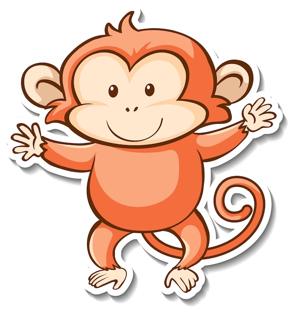 Desenho De Macaco Infantil. Macaco Dos Desenhos Animados, Selvagem E Alegre  Mão Desenhada Ilustração Vetorial. Royalty Free SVG, Cliparts, Vetores, e  Ilustrações Stock. Image 50487124