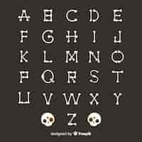 Vetor grátis desenho de alfabeto de halloween