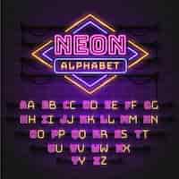 Vetor grátis desenho de alfabeto estilo néon