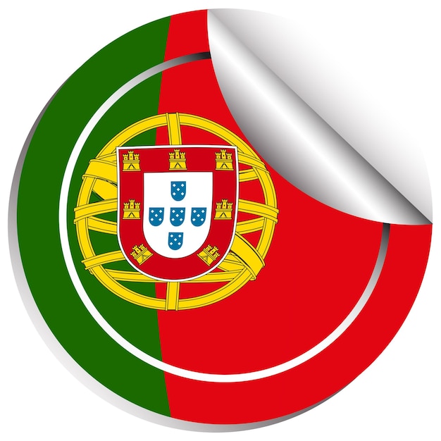 Vetor grátis desenho de autocolante para a bandeira de portugal