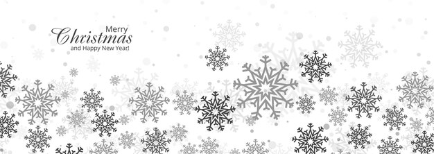 Desenho de banner de flocos de neve decorativos de Natal