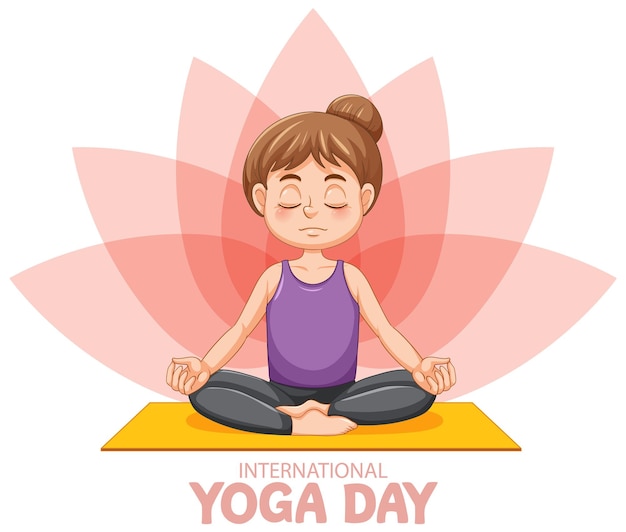 Desenho de banner do dia internacional da ioga