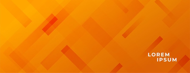 Desenho de banner largo abstrato laranja elegante