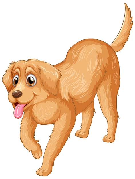 Desenho de cachorro Golden Retriever em fundo branco