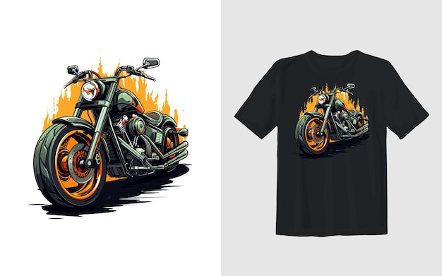 Vetor grátis desenho de camiseta de motociclista de desenho animado vetorial de motocicleta extrema