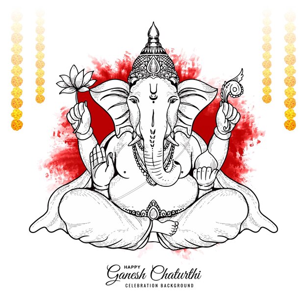 Desenho de cartão de celebração de Ganesh Chaturthi