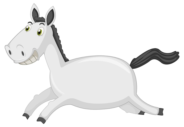 Vetor grátis desenho de cavalo correndo em fundo branco