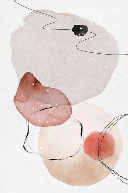 Desenho de círculos coloridos em aquarela abstrata