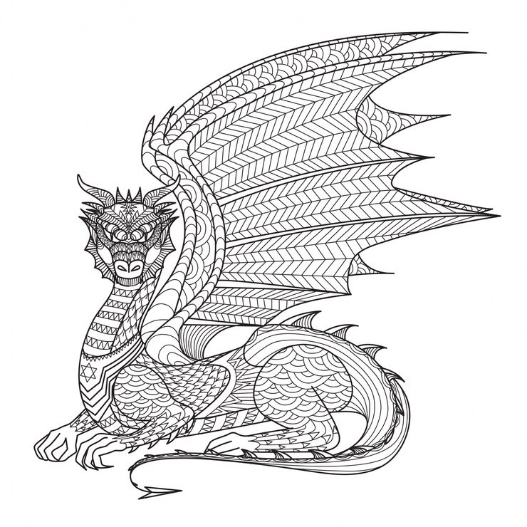 Vetor grátis desenho de dragão desenhado a mão
