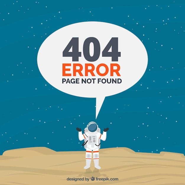 Desenho de erro 404 com astronauta