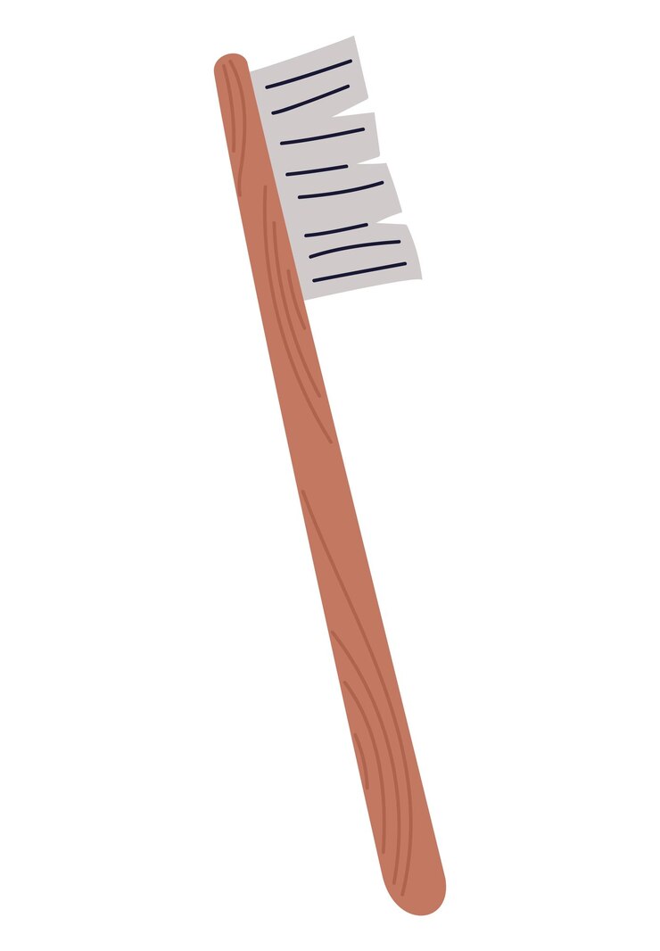 Vetor grátis desenho de escova de dentes de madeira