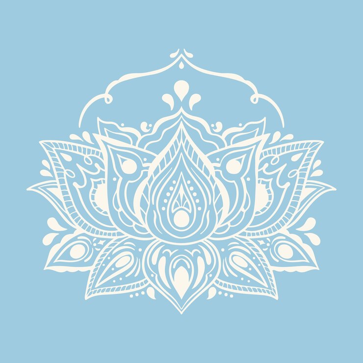 Vetor grátis desenho de flor de lótus mandala desenhada à mão