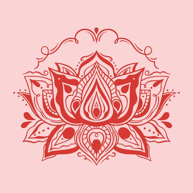Vetor grátis desenho de flor de lótus mandala desenhada à mão
