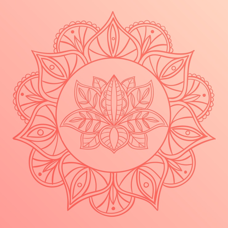 Vetor grátis desenho de flor de lótus mandala desenhada à mão