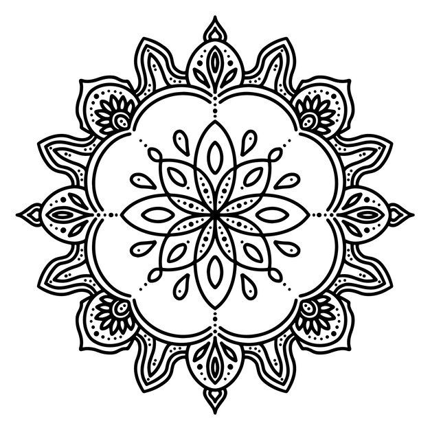 Desenho de flor de lótus mandala em aquarela