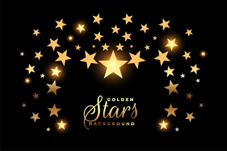 Vetor grátis desenho de fundo de celebração de estrelas douradas e brilhantes