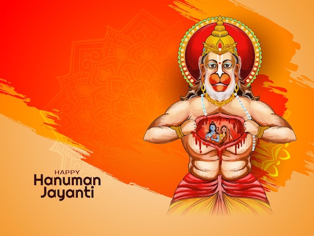 Vetor grátis desenho de fundo do festival hindu happy hanuman jayanti