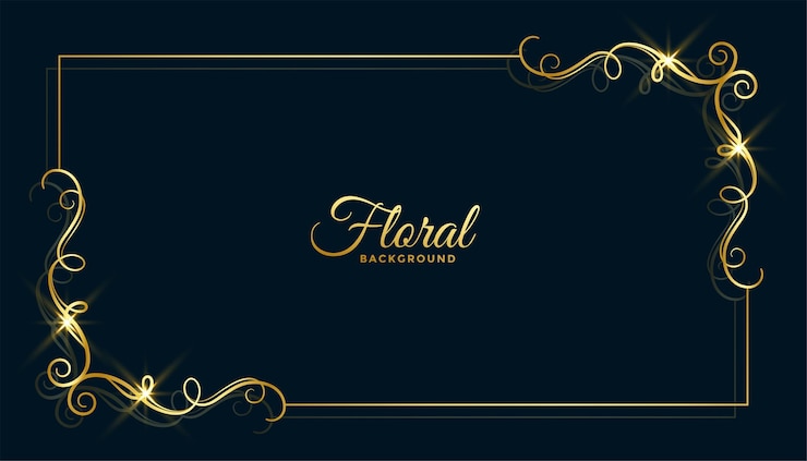 Vetor grátis desenho de fundo dourado com moldura floral