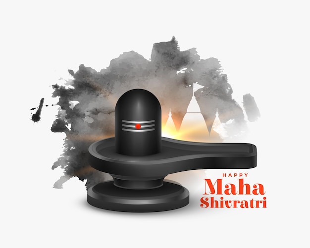 Vetor grátis desenho de fundo realista de celebração de maha shivratri