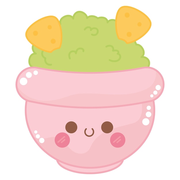 Vetor grátis desenho de guacamole kawaii