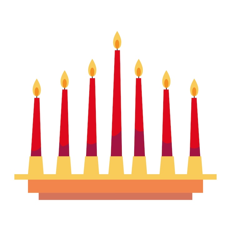 Vetor grátis desenho de ilustração de luzes kwanzaa kinara