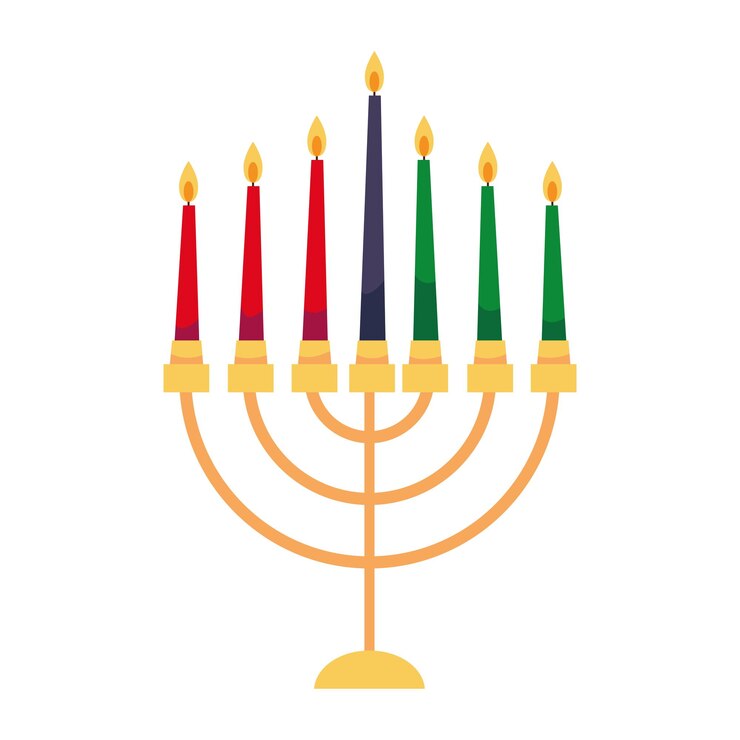 Vetor grátis desenho de ilustração de velas kwanzaa kinara