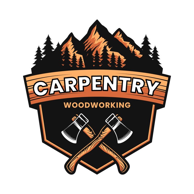 Vetor grátis desenho de logotipo de carpinteiro desenhado à mão