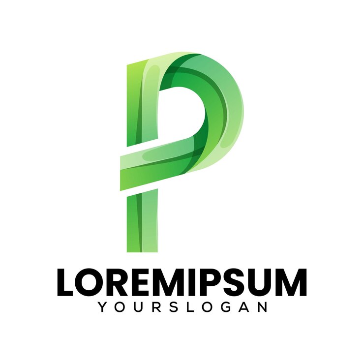 Vetor grátis desenho de logotipo de ícone de letra p colorida