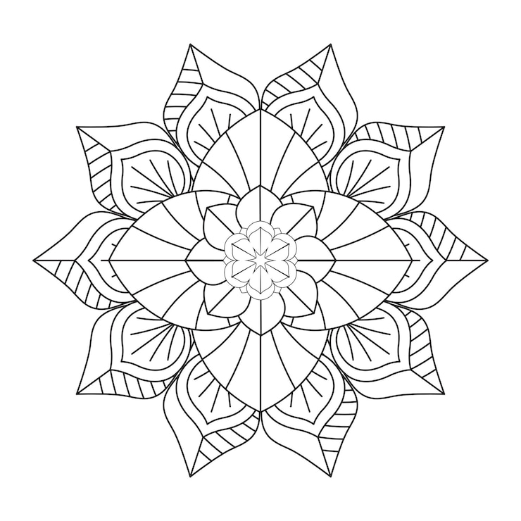 Vetor grátis desenho de mandala decorativo com tema floral