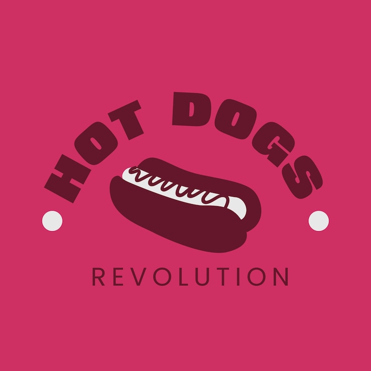 Vetor grátis desenho de modelo de logotipo de cachorros-quentes