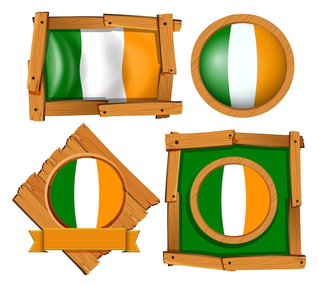 Desenho de moldura para a bandeira da irlanda