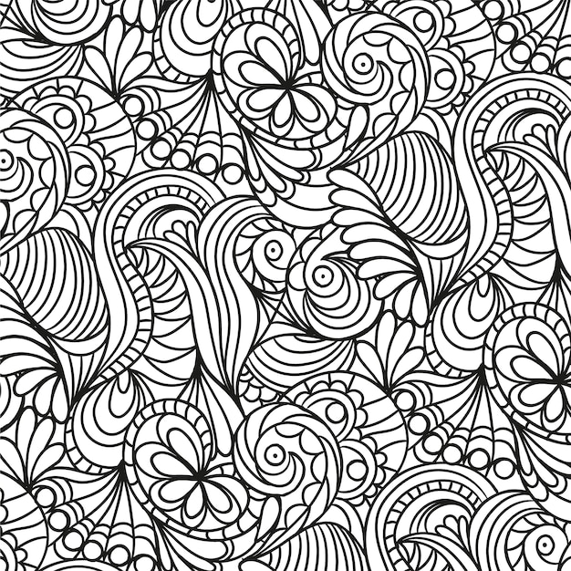 Vetor grátis desenho de padr?o de doodle zen desenhado ?