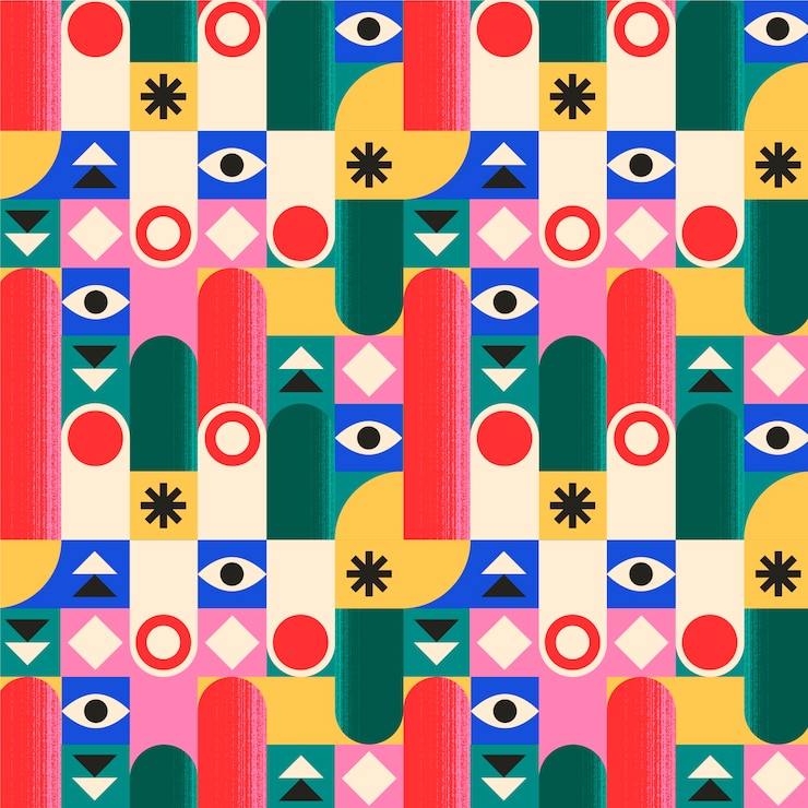 Vetor grátis desenho de padrão de mosaico geométrico plano