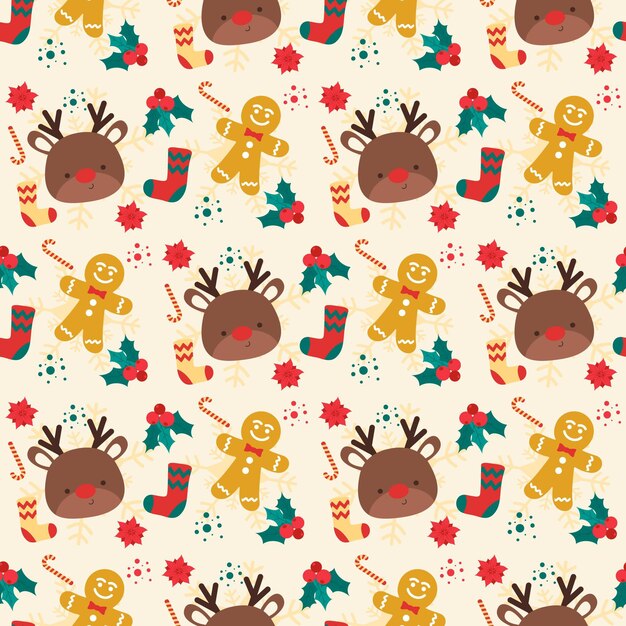 Desenho de padrão de natal desenhado à mão