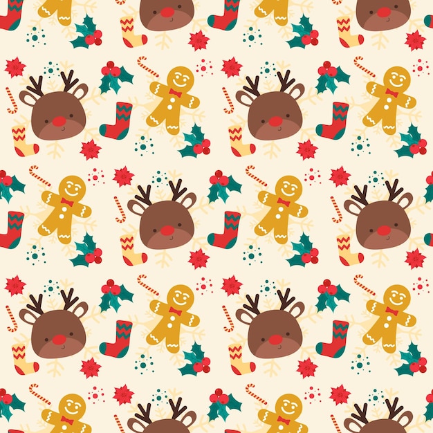 Desenho de padrão de natal desenhado à mão