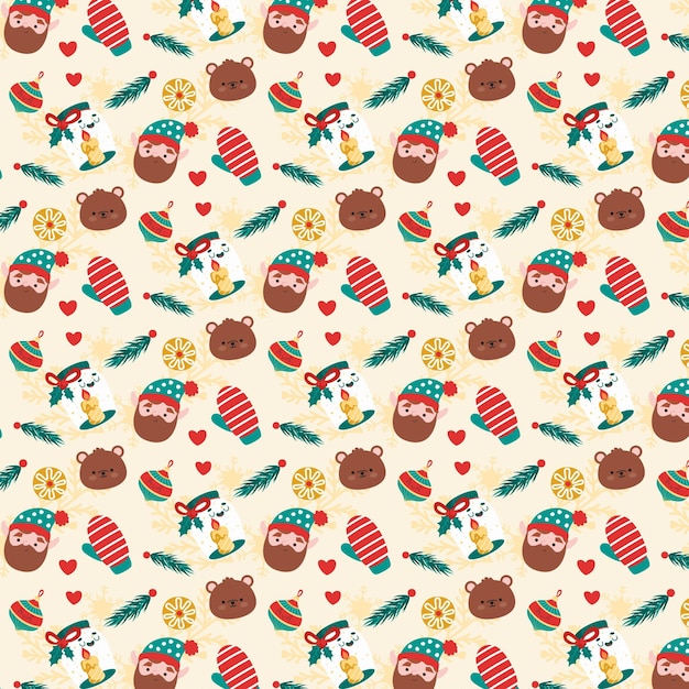 Desenho de padrão de natal desenhado à mão