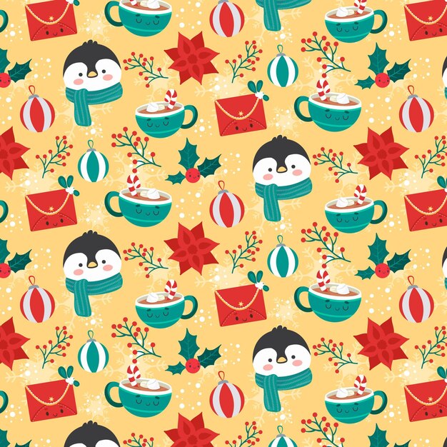 Desenho de padrão de natal desenhado à mão
