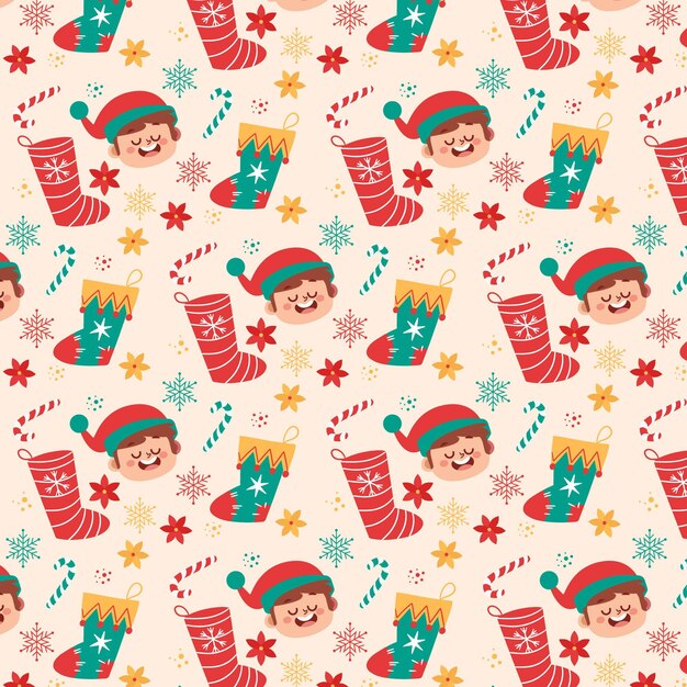 Desenho de padrão de natal desenhado à mão
