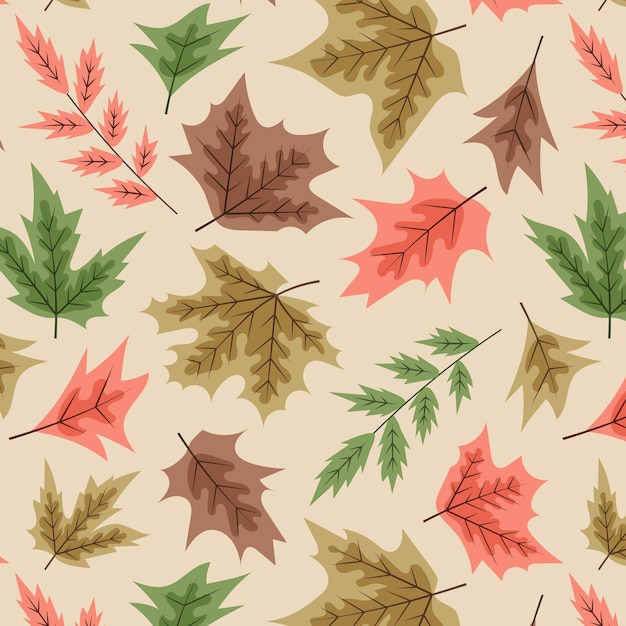 Vetor grátis desenho de padrão de outono plano desenhado à mão