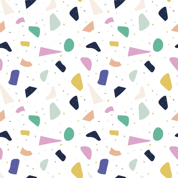 Desenho de padrão de terrazzo colorido