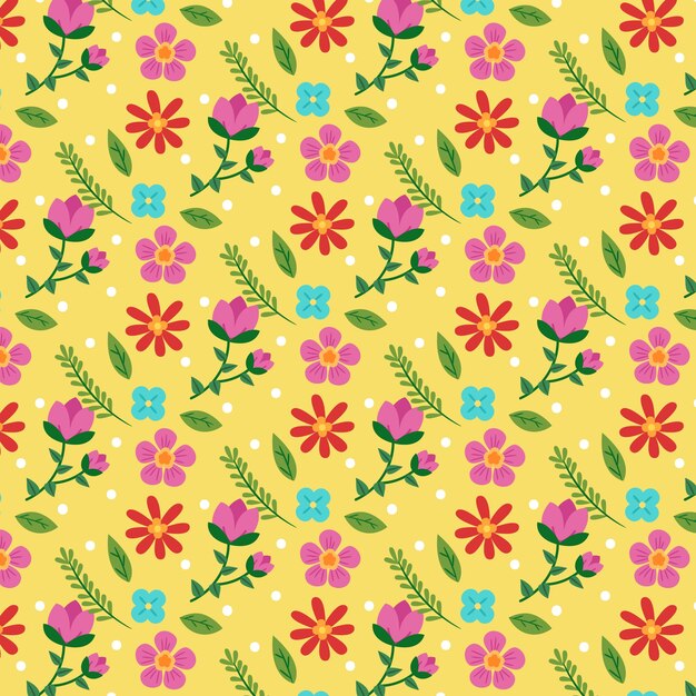Desenho de padrão desenhado à mão para a estação de primavera.