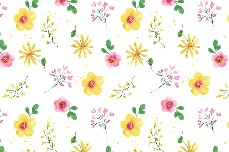 Vetor grátis desenho de padrão floral em aquarela