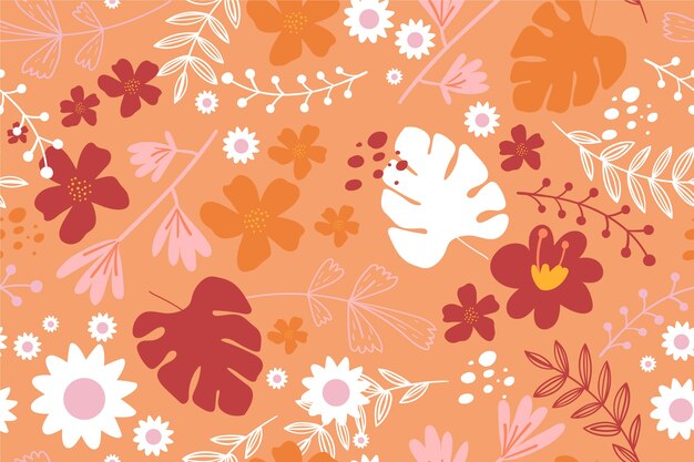 Desenho de padrão floral plano