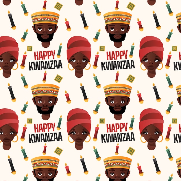 Desenho de padrão kwanzaa desenhado à mão